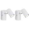 Briloner - Lampada a parete, faretto orientabile, faretto da muro, GU10, max. 40 watt, applique, lampada da parete, plafoniera, 40W, 120x80x123 mm (LxLxA), metallo, bianco (Confezione da 2)