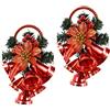 Flair Flower Decorazione da parete da appendere con abete di Natale e campane, decorazione natalizia, decorazione per porta, decorazione da parete, ghirlanda decorativa da parete