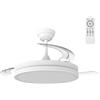 wonderlamp Ventilatore da soffitto con pale retrattili, modalità luce notturna, ventilatore silenzioso con luce LED 48 W Astra Eco, motore DC 6 velocità, dimmerabile, telecomando, Ø106