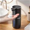 Fachixy Dispenser di sapone automatico per schiuma, senza contatto, con sensore, 380 ml, montaggio a parete, ricaricabile tramite USB, IPX5, regolabile in 4 livelli, per bagno e cucina, nero