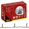 Idena 8325052 - Catena luminosa LED con 20 LED in bianco caldo, con funzione timer 8 ore e trasformatore, lunga circa 3,9 m, per uso interno ed esterno, per feste, Natale, decorazione, matrimonio