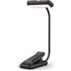 GRIFEMA Luce Lettura Libri a Letto, Lampada da Lettura con Testa Girevole a 180° e Clip in Silicone, 10 LED Ricaricabile USB C, 3 Modalità e Dimmerabile 100-5%