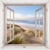 MuchoWow© Poster De Jardin 100x100 cm Decoracion Balcón Wall Decoration Adornos Pared Terraza Exterior Decoración Patio Posters Decorativos Mirador - Playa - Mar - Dunas - Césped - Azul