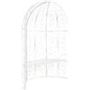 CLP Padiglione Giardino con Panca Rosie I Gazebo Padiglione in Ferro I Pergola A Semiluna Portata Max 200 kg, Colore:Antico Bianco
