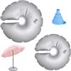 TLDBATICE 2 Pezzi Base per Ombrellone da Giardino Riempibile ad Acqua, Porta Ombrellone per Esterno in PVC Pieghevole, Tipo U Base Ombrellones Acqua per Balcone Terrazzo Spiaggia Giardino