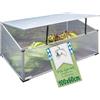 TTL GARDEN aiuola rialzata in alluminio e policarbonato, 100 x 60 x 40 cm | - Mini serra, 100 cm di lunghezza e 60 cm di larghezza, calore e protezione per piante in primavera, coperchio regolabile