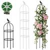 Generic Obelisco per Piante Rampicanti in Metallo Antiruggine, Supporto Piante Rampicanti da Giardino Esterno, Traliccio Alto Fiori Rose Pomodori Verdure Ortaggi(White,W 32cm xH 145cm)