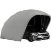ACEMIC Garage Pieghevole Semiautomatico Inox Spessore, Carport Resistente a Venti 129km/h, Protezione Anti-Grandine con Telaio 300kg, Adatto per Auto/SUV (Grigio 5,9x2,7x2,45m)