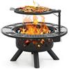 BALI OUTDOORS Braciere con attizzatoio, 81,3 cm, braciere da esterno, braciere a legna per esterni con griglia