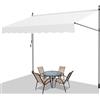 Fiqops Tenda da Sole, 300x120cm Parasole per Balcone Veranda a Manovella Telo Retrattile Resistente ai Raggi UV Altezza Regolabile Senza Forare, Beige