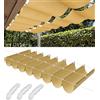 Woace Vela Ombreggiante a Onda Retrattile 3.5x4m Tenda da Sole per Esterno Vele Ombreggianti Impermeabile Telo Parasole con Fune Occhiellato Protezione UV Tenda Vela per Giardino Terrazza Sabbia