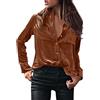 MODSGUE Top da Donna in Velluto, Autunno/Inverno, Elegante, Camicia a Maniche Lunghe, con Tasche con Bottoni, Casual, Blusa a Maniche Lunghe, Camicia a Maniche Lunghe, Blu Chiaro, Rosso Vino, Bluse a Maniche