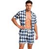 Generico Pigiama Uomo Estivo Cotone Leggero Corto Pantaloni Corti Pantaloncino XXL Pigiami in da L Completi Estivi Pantaloncini Abbigliamento Completo Leggeri XL Eleganti T Shirt Girocollo