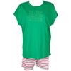 RAGNO Pigiama Donna Cotone Girocollo Manica Corta Pantalone Corto Articolo D238NC, 083F Fantasia Smeraldo, Taglia 48