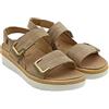 GRÜNLAND il benessere è naturale Grunland SE0450 MOLL Sandalo Donna col Taupe Plantare Estraibile Fascia Regolabile con Strappo Zeppa 5 CM Taupe 36