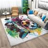 Generic Tappeto per soggiorno, 120 x 170 cm, rettangolare, lavabile in lavatrice, a tema sportivo, motivo calcio, graffiti, controller di gioco, antimacchia, antiscivolo, bianco, per camera da letto e cucina