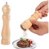 Jidyllic Macinapepe in legno, 20,3 cm, macinapepe, sale, pepe regolabile, macinapepe, ricaricabile, manuale, per picnic in cucina