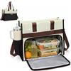 YushengTai Borsa per il pranzo da donna 15,6 pollici, 2 in 1, con scomparto termico isolato, impermeabile e spaziosa per laptop, documenti e pranzi, ideale per ufficio, scuola e viaggi (bianco)