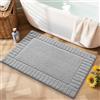 LUMI Tappetino Bagno Morbido Antiscivolo, Tappeto Bagno in Microfibra Super Assorbente, Lavabile in Lavatrice, Asciugatura Rapida, Tappeto Doccia Soffice per Vasca e Bagno, Grigio Chiaro, 40x60 cm
