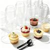 Generisch Bicchieri da dessert in plastica, 50 pezzi da 260 ml, bicchieri da dessert in plastica con 50 coperchi a cupola e cucchiai, riutilizzabili, tazze da dessert in plastica per gelato, budino, mousse