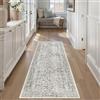 HUGEAR Vintage Passatoia Tappeto Corridoio Nero Tappeti 60x180cm Cucina Antiscivolo Lavabile in Lavatrice Tapette Camera da Letto Scendiletto Cameretta Ufficio Pelo Corto Lungo Carpet
