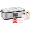 TZS First Austria - Yogurtiera elettrica 25W con 8 vassoietti di vetro da 180 ml per fino a 1,4L di yogurt fatto in casa - Con temperatura 20-55°C, spegnimento automatico e display LCD - Bianco