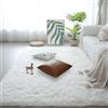 WRUIJIO Tappeto Peloso Salotto 100 x 120 cm Morbido, Antiscivolo, Soffice Soggiorno Peloso Antiscivolo Lavabile per Grandi Dimensioni Salotto Moderno Cameretta Bimba Tappet, Bianco