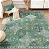 INOVADAY Marocchino Tappeto 90x150 cm Lavabile in Lavatrice Antiscivolo Verde Scuro