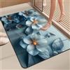 Generic Tappetino da bagno assorbente con motivo a fiori 3D, ad asciugatura rapida, antiscivolo, in fango diatomeico(Style-1,80cm*120cm)