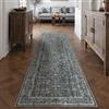 HUGEAR Vintage Passatoia Tappeto Corridoio Nero Tappeti 60x240cm Cucina Antiscivolo Lavabile in Lavatrice Tapette Camera da Letto Scendiletto Cameretta Ufficio Pelo Corto Lungo Carpet