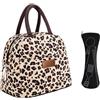 MEMOFYND 1 borsa termica per il pranzo con stampa leopardata e 1 borsa portaposate, in tessuto Oxford, pratica borsa per il trasporto, a prova di perdite, adatta per lavoro, scuola, picnic