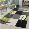 TT Home Tappeto Soggiorno Moderno Pelo Corto Effetto 3D Geometrico A Onde, Colore:Verde, Dimensione:80x150 cm