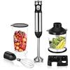 Bosch - Frullatore a mano, ErgoMixx MSM67110, 750 W, regolatore di velocità e funzione turbo, piede a 4 lame, con bicchiere mixer, colore nero e grigio