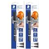 STAEDTLER, Lumocolor Duo 348-9 BK-1 - Pennarello indelebile doppio per il fai da te, per scrivere su grandi e piccoli utensili e scatole, impermeabile, resistente alla luce, 2 punte F+M, 348-9 BK-1