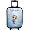 NoBoringSuitcases.com® Valigia Per Bambini Personalizzato Con Un Nome 48x31x19 cm Bagaglio Ultraleggero Trolley A Mano Rigidi LED Ruote Valigie Bimbi - Ragazze - Fata Farfalla - Cielo Floreale