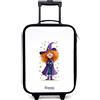 NoBoringSuitcases.com® Valigia Per Bambini Compatto 48x31x19 cm Bagaglio Ultraleggero Trolley A Mano Rigidi LED Ruote Valigie Neonato - Ragazze - Magia Stellare - Mago