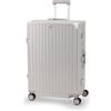 BERTOO Palermo Premium - Set trolley rigido con ruote girevoli, in ABS/policarbonato, argento, XXL, Classico