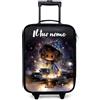 NoBoringSuitcases.com NoBoringSuitcases© Valigia Per Bambini Personalizzato Con Un Nome Bagaglio | 48x31x19 cm - Ultraleggero Trolley A Mano Rigidi LED Ruote Valigie Neonato - Ragazzo - Notte - Magia
