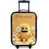 NoBoringSuitcases.com NoBoringSuitcases© Valigia Per Bambini Personalizzato Con Un Nome Bagaglio | 48x31x19 cm - Ultraleggero Bagagli Rigidi LED Ruote Valigie Neonato Bimbi - Ragazze - Creatura - Giallo - Fiore