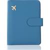 Melsbrinna, custodia per passaporto in pelle di alta qualità, impermeabile, con blocco RFID, porta passaporto con portapenne, grazioso libro per passaporti, unisex, 0.67 x 4.72 x 5.7 inches