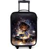 NoBoringSuitcases.com® Valigia Per Bambini Compatto 48x31x19 cm Bagaglio Ultraleggero Trolley A Mano Rigidi LED Ruote Valigie Neonato - Ragazzo - Notte - Magia