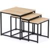 IDMarket - Set di 3 tavolini bassi 35/40/45 con design industriale DETROIT