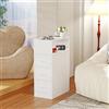Chleby Set di 1 Comodino Stretto con Prese e Porte USB, Comodini Alto Tavolino con 3 Cassetto, Comodino Salvaspazio, per Camera da Letto, Soggiorno, 25x45x70cm, Bianco,
