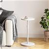 IRCPEN Tavolino rotondo Tavolino regolabile Comodino Tavolino in legno Divano per piccoli spazi Soggiorno Camera da letto Bianco ET-010WW