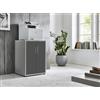 BMG Möbel Armadio per stampante da ufficio, altezza 74 cm, con 2 ante, 3 ripiani, ideale come estensione per scrivanie, disponibile in 26 diverse combinazioni di colori (grigio - antracite opaco)
