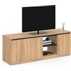 IDMarket - TOMI Porta TV a 3 ante in faggio e nero 140 cm