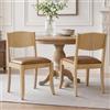 chairus Set di 2 Sedie Cucina in Legno di Gomma Massello Sedia Cucina Moderna con Seduta Imbottita in Ecopelle Sedia da Sala da Pranzo Comoda per Cucina/Soggiorno/Ristorante, Marrone