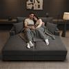 Cayipng Divano letto 2 posti,divano 2 posti con funzione letto,divano letto matrimoniale moderni con USB e tipo C, con porta cellulare girevole a 360°,2 cuscini,2 portabicchieri,Poltroncina imbottita,Grigio