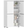 HEXCELEN Mobile da Bagno, Mobiletto da Bagno, Credenza da Cucina 4 Ante con Ripiani Regolabili, Adatto Per Soggiorno, Bagni, Lavanderia, 30 x 60 x 110 cm, Bianco