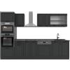 Vicco Cucina componibile R-Line, Antracite rustico, 300 cm con armadio alto, PL Antracite, adatto per combinazioni ed espansioni personalizzate